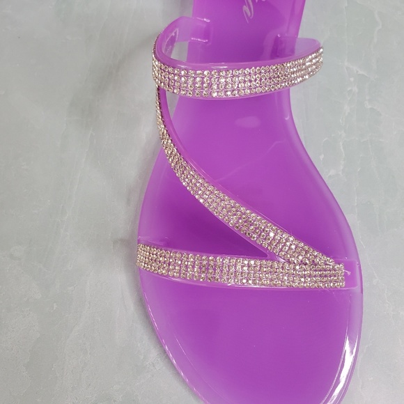 New! Lia Purple Jelly Rhinestone Sandals - Picture 5 of 5